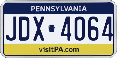 PA license plate JDX4064