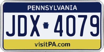 PA license plate JDX4079