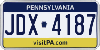 PA license plate JDX4187