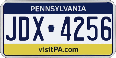 PA license plate JDX4256