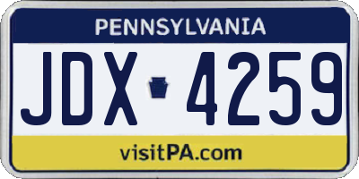 PA license plate JDX4259
