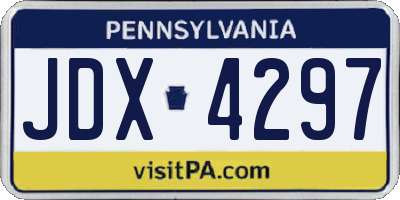PA license plate JDX4297