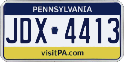 PA license plate JDX4413