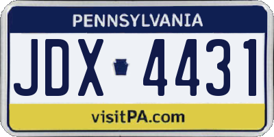 PA license plate JDX4431