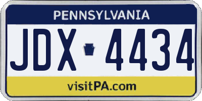 PA license plate JDX4434