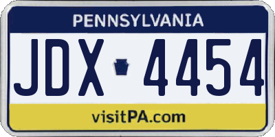 PA license plate JDX4454