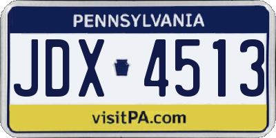 PA license plate JDX4513