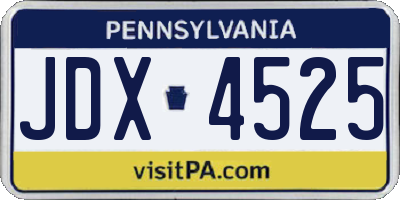 PA license plate JDX4525