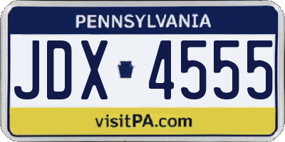 PA license plate JDX4555