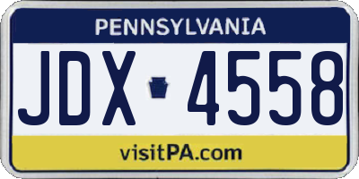PA license plate JDX4558