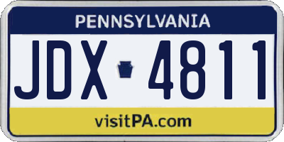 PA license plate JDX4811