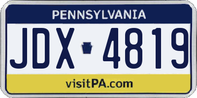 PA license plate JDX4819