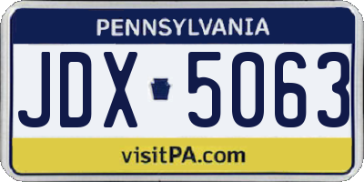 PA license plate JDX5063
