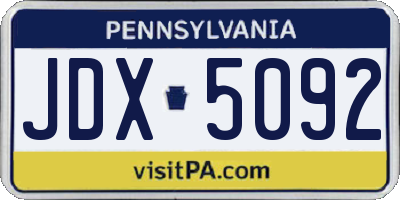 PA license plate JDX5092