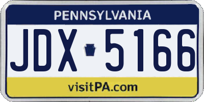 PA license plate JDX5166
