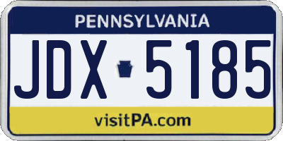 PA license plate JDX5185