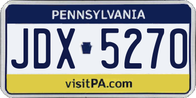 PA license plate JDX5270
