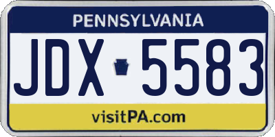 PA license plate JDX5583