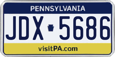 PA license plate JDX5686