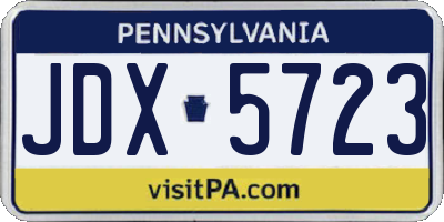 PA license plate JDX5723