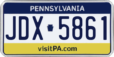 PA license plate JDX5861