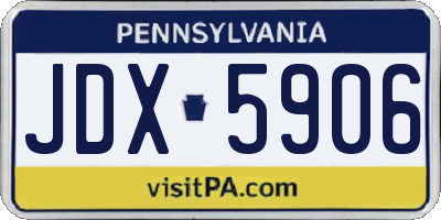 PA license plate JDX5906