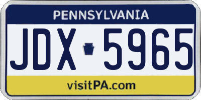 PA license plate JDX5965