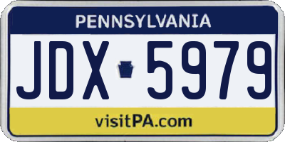PA license plate JDX5979