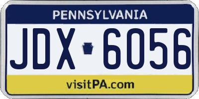 PA license plate JDX6056