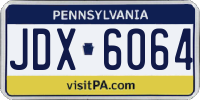 PA license plate JDX6064