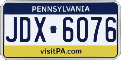 PA license plate JDX6076