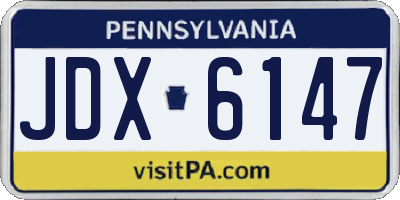 PA license plate JDX6147