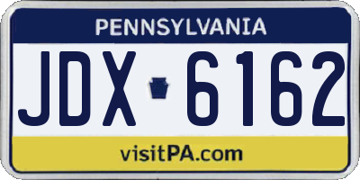 PA license plate JDX6162