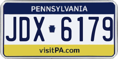 PA license plate JDX6179