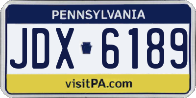 PA license plate JDX6189