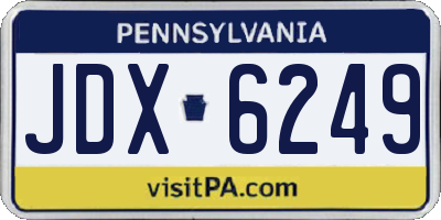 PA license plate JDX6249