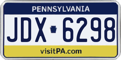 PA license plate JDX6298