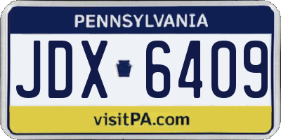 PA license plate JDX6409