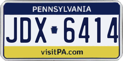 PA license plate JDX6414