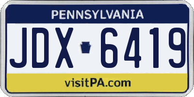 PA license plate JDX6419