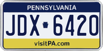 PA license plate JDX6420