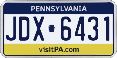 PA license plate JDX6431