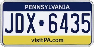 PA license plate JDX6435