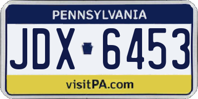 PA license plate JDX6453