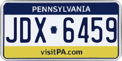 PA license plate JDX6459