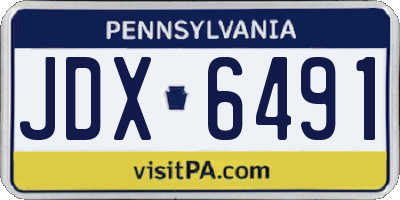 PA license plate JDX6491