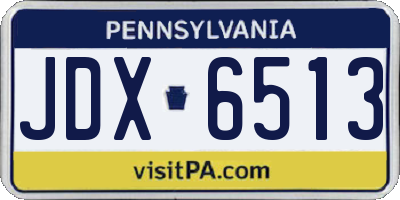 PA license plate JDX6513