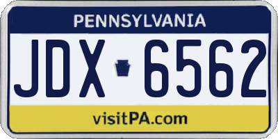 PA license plate JDX6562