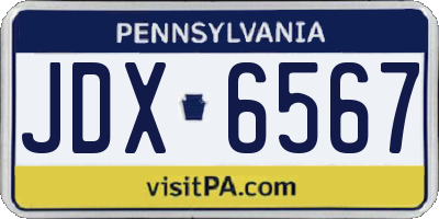 PA license plate JDX6567