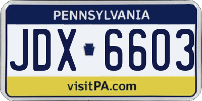 PA license plate JDX6603